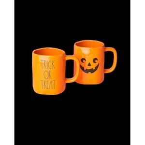 Rae Dunn Trick or Treat Halloween Collection Orange Mugs